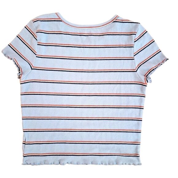 American Eagle Light Blue Stripe Crop Top (Size S) - Picture 2 of 9